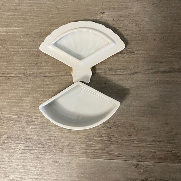 Vintage Elfinware Germany Mini Floral Fan Porcelain Trinket Box/ Jewelry Box - Picture 3 of 4